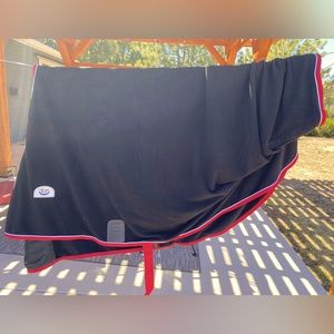 Rockin’ SP Fleece Cooler, Large Black with Red Trim and White Piping
